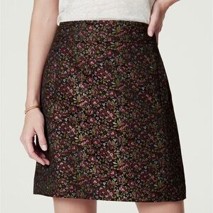 LOFT Floral Mini Pencil Skirt